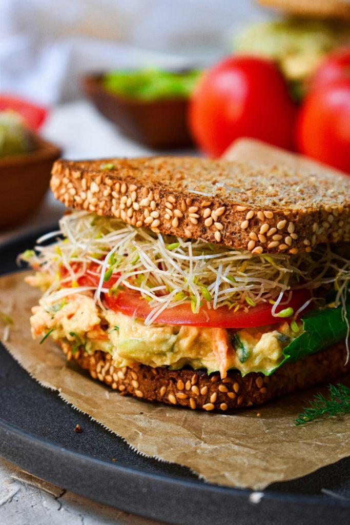 easy chickpea salad sandwich
