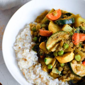 Coconut lentil braise