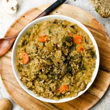 vegan creamy wild rice soup