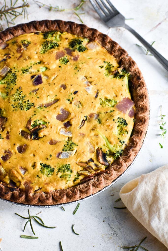 vegan gluten-free mushroom quiche
