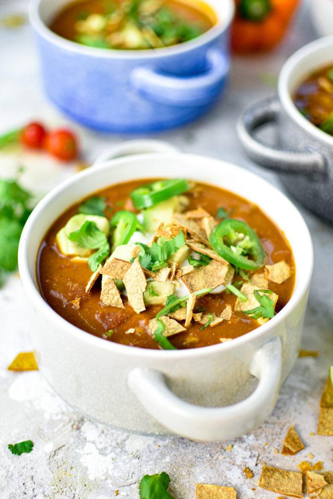 close up of vegan mexican soup