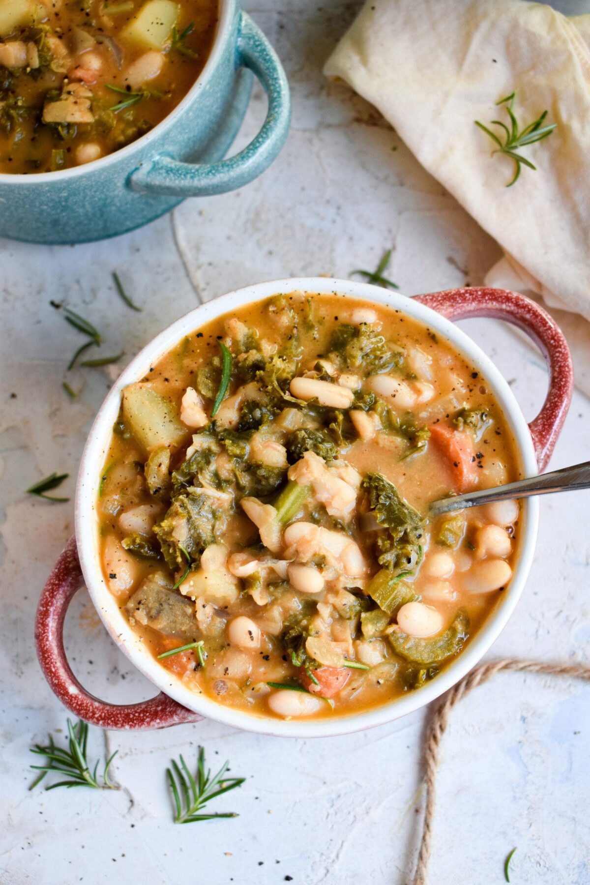 white bean kale soup vegan