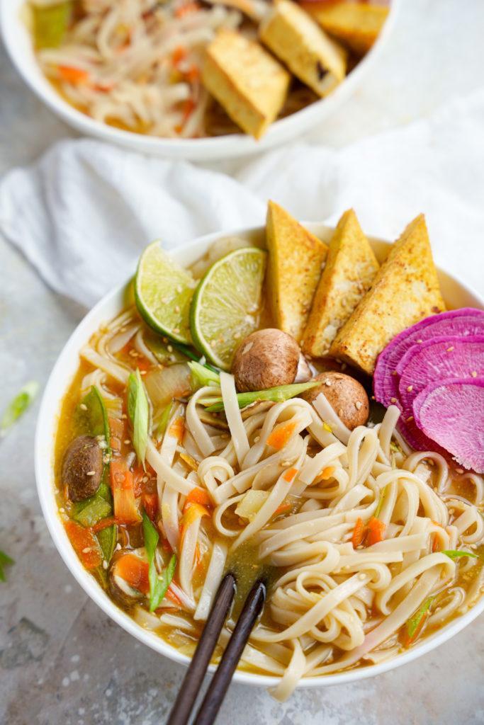 vegan pho with tofu