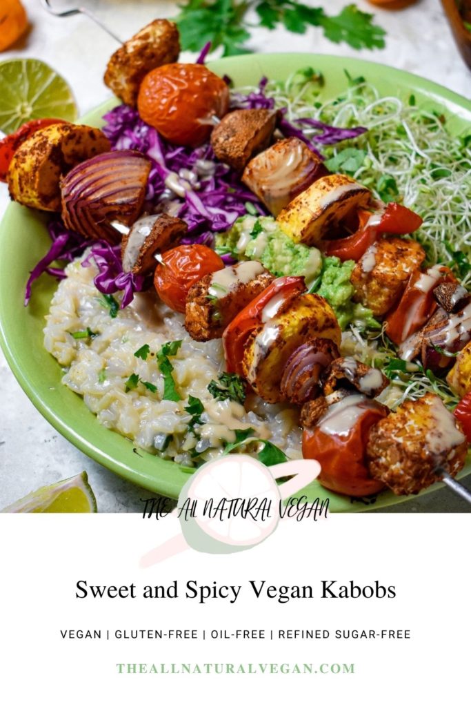 sweet and spicy vegan kabobs
