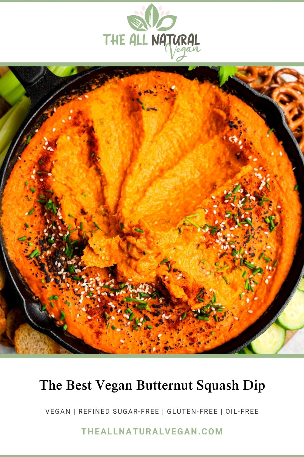 recipe card stating this recipe is vegan, refined sugar-free, gluten-free, and oil-free