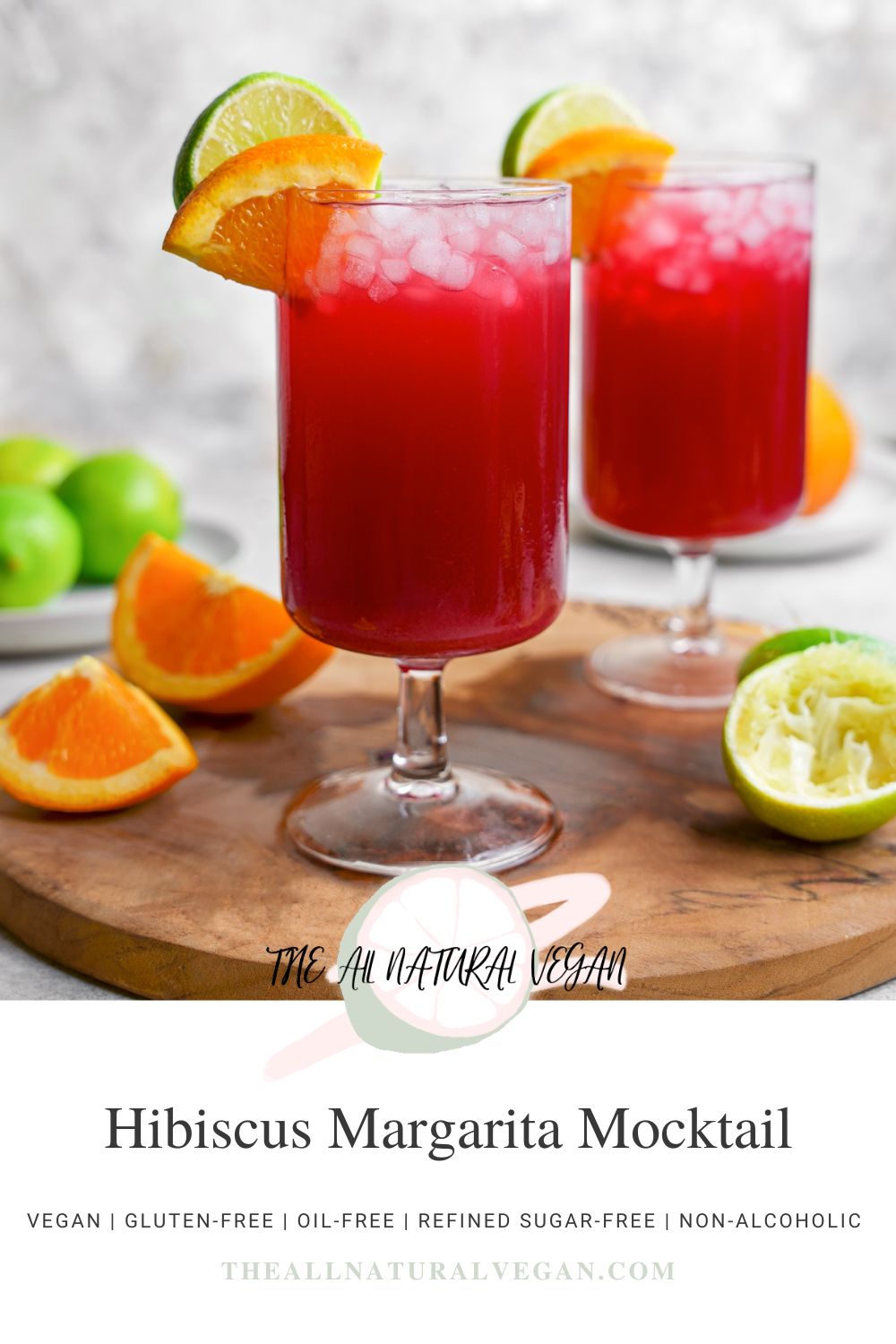 recipe card stating this recipe is vegan, oil-free, gluten-free, refined sugar-free, and non alcoholic