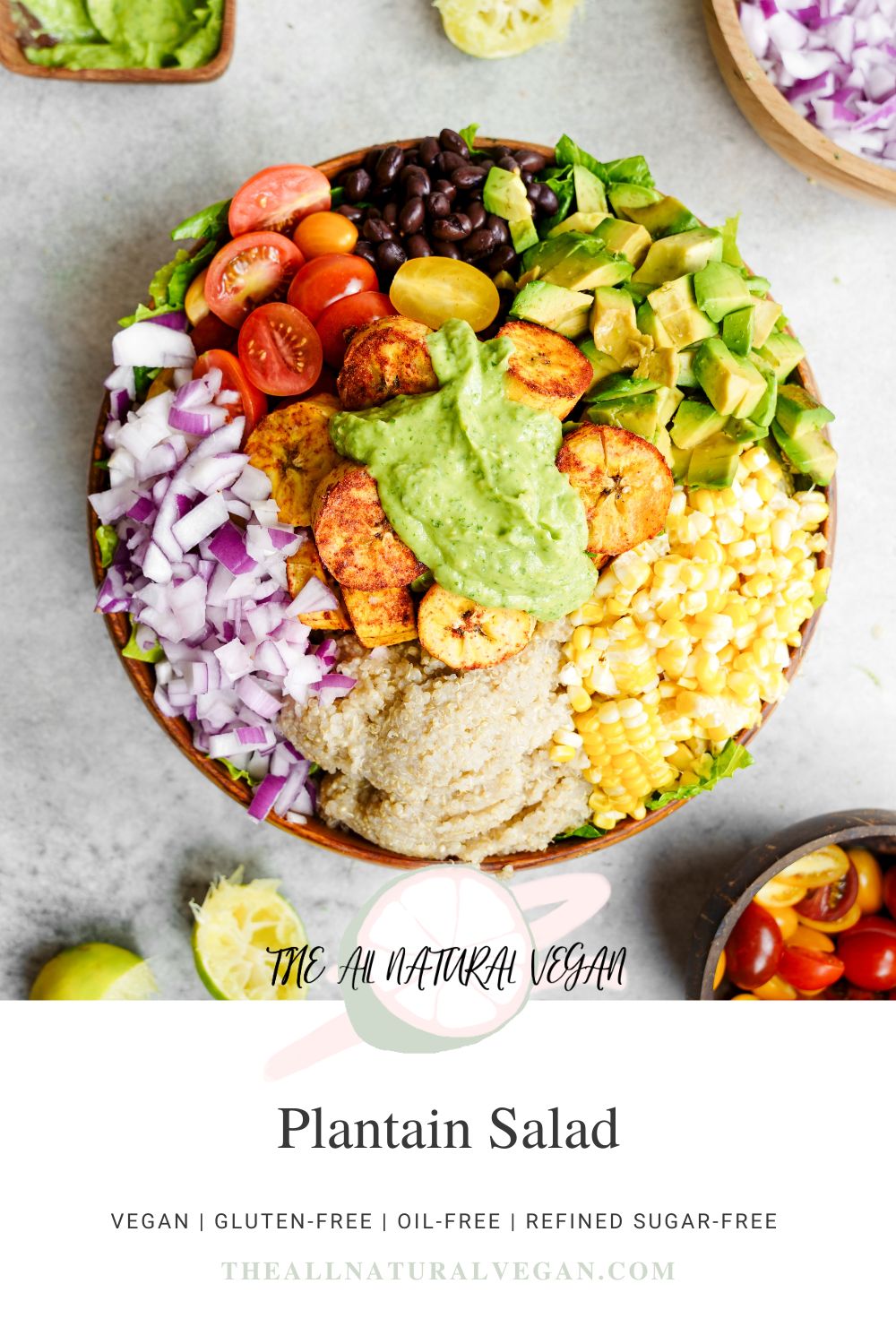 recipe card stating this recipe is vegan, gluten-free, oil-free, and refined sugar-free