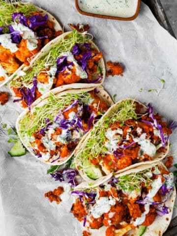 buffalo cauliflower tacos