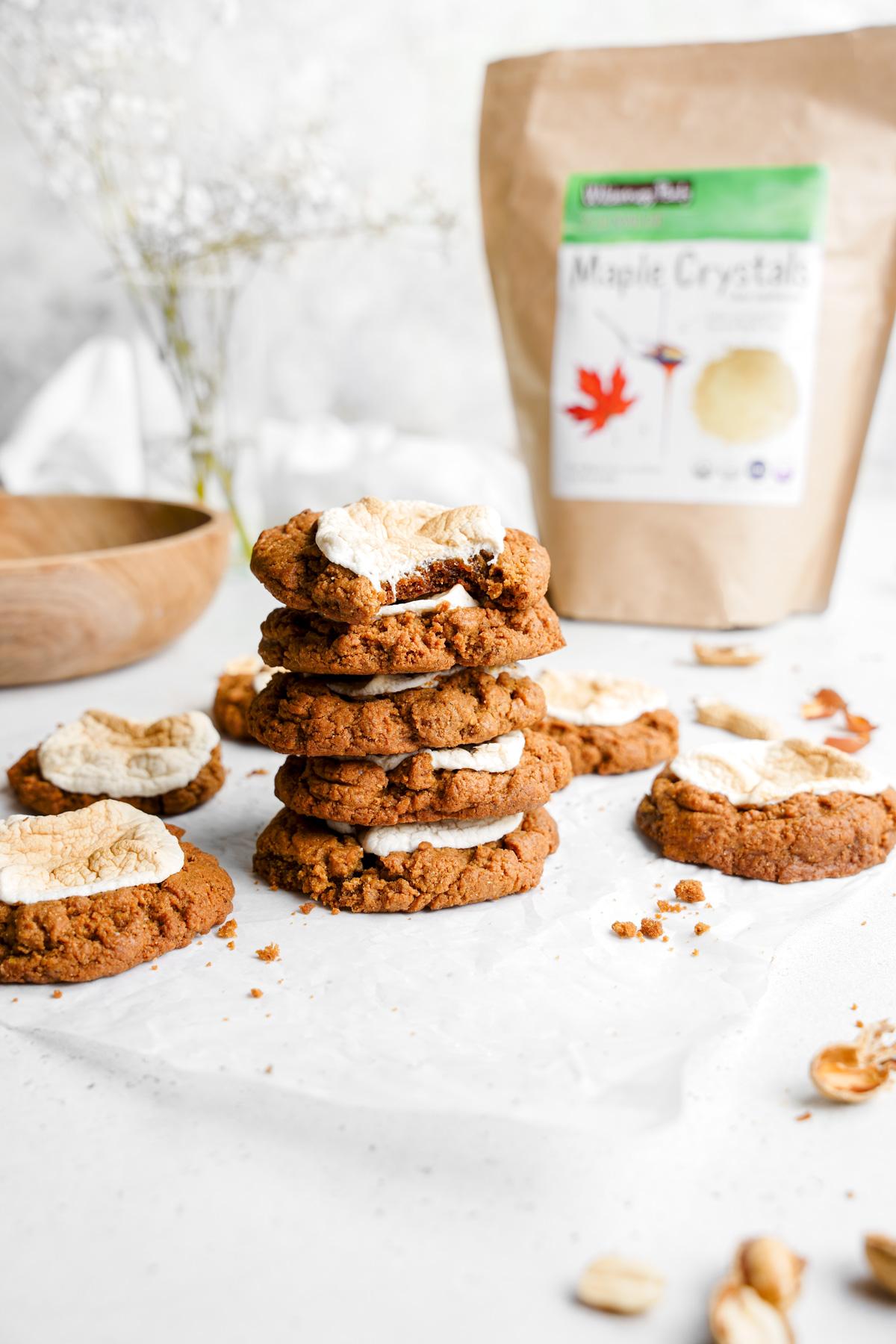 the fluffernutter cookies with the maple crystals in the back