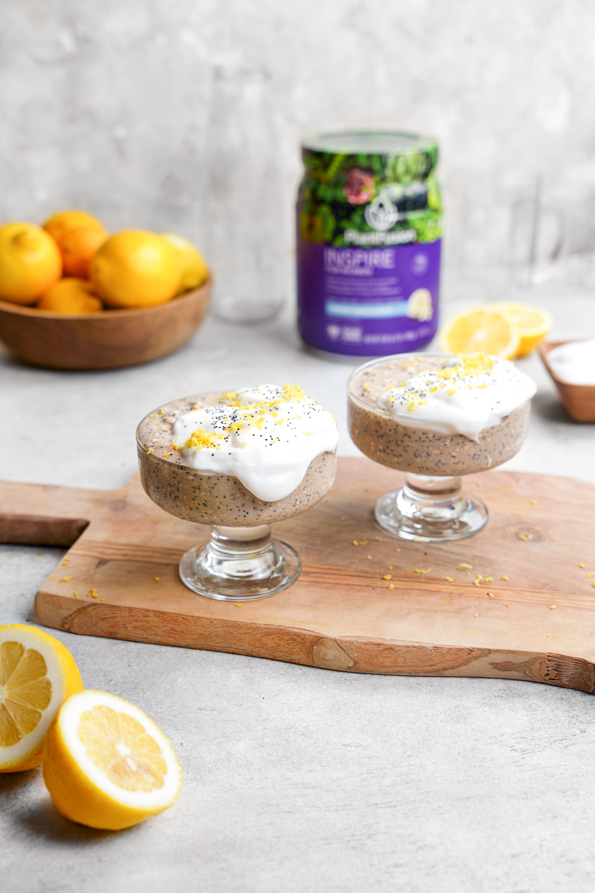 the lemon poppyseed overnight oats with the plantfusion protein powder
