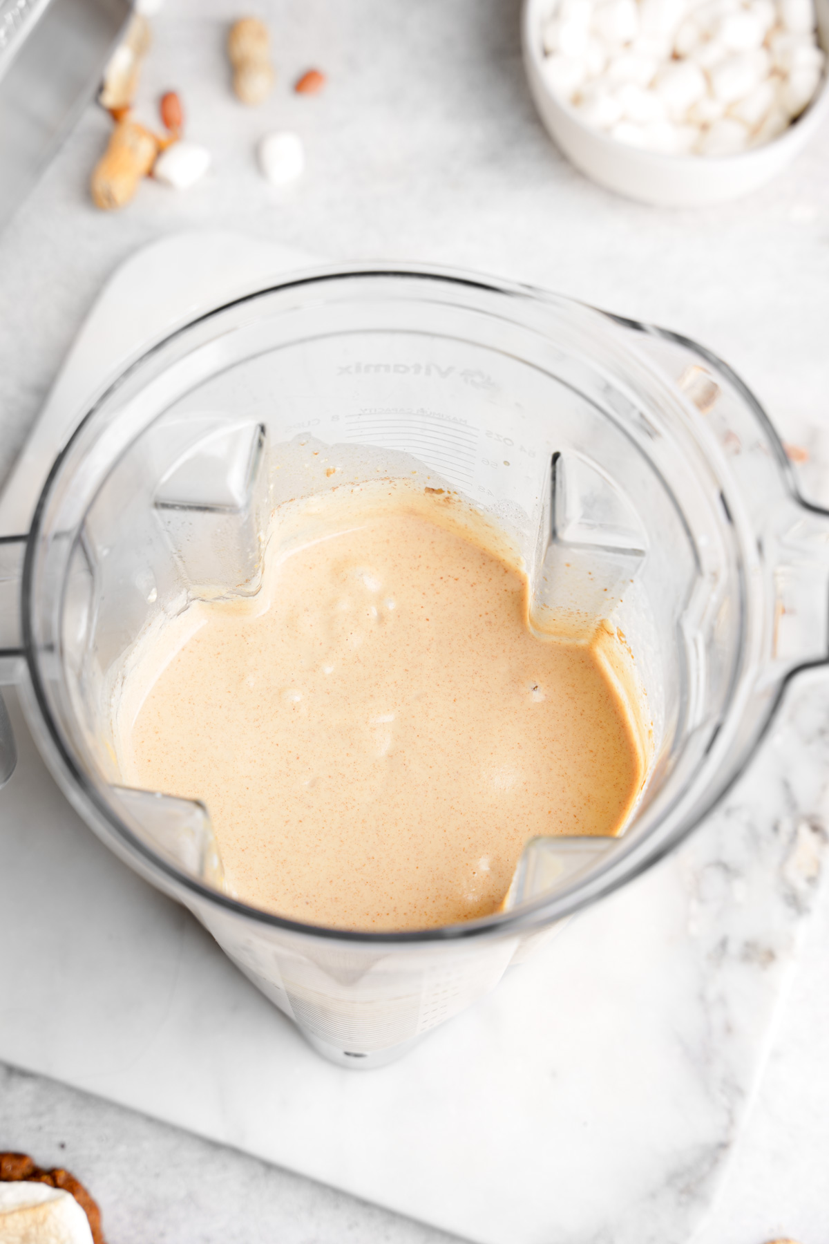 the blended peanut butter mixture