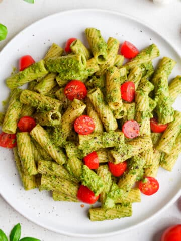 nut free pesto pasta featured image