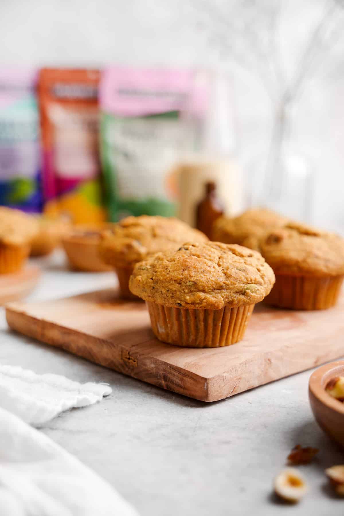 the gluten-free fruit and nut muffins next to the wilderness poets products