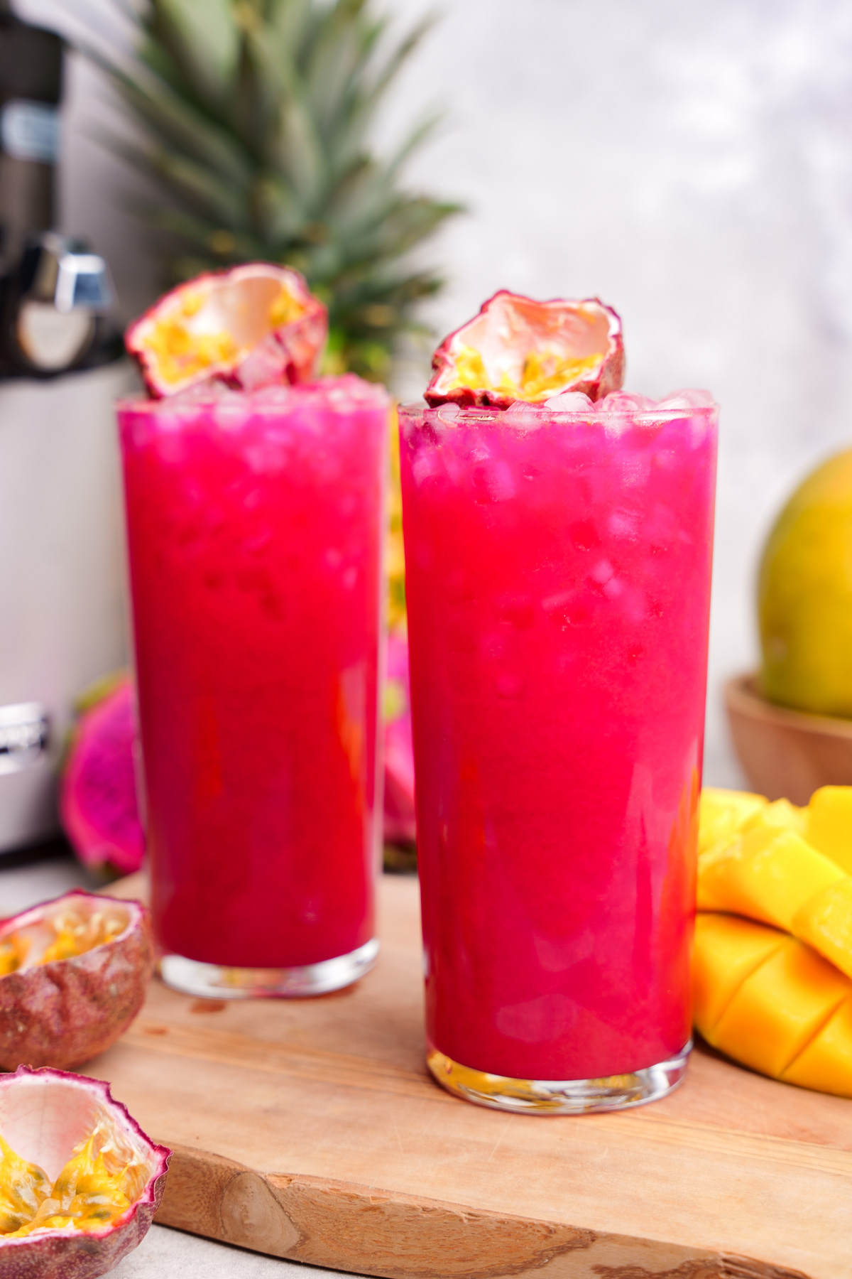 close up of the passion fruit juice