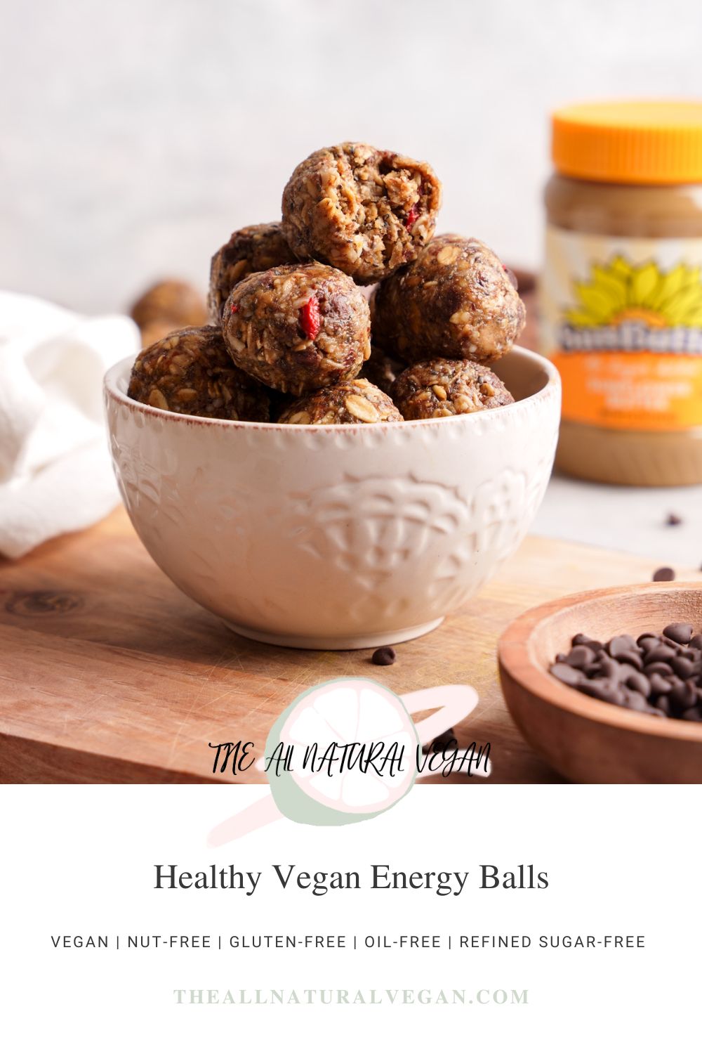 recipe card stating this recipe is vegan, oil-free, gluten-free, nut-free, and refined sugar-free