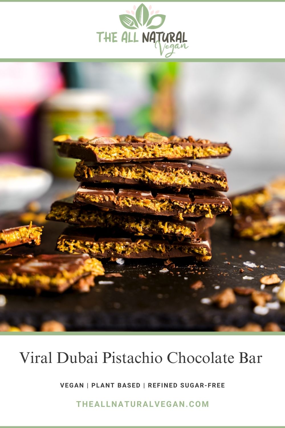 recipe card stating this recipe is vegan, refined sugar-free, and plant based
