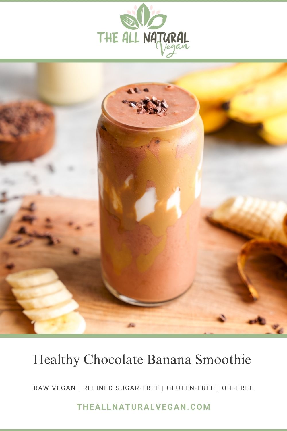 recipe card stating this recipe is raw vegan, gluten-free, refined sugar-free, and oil-free