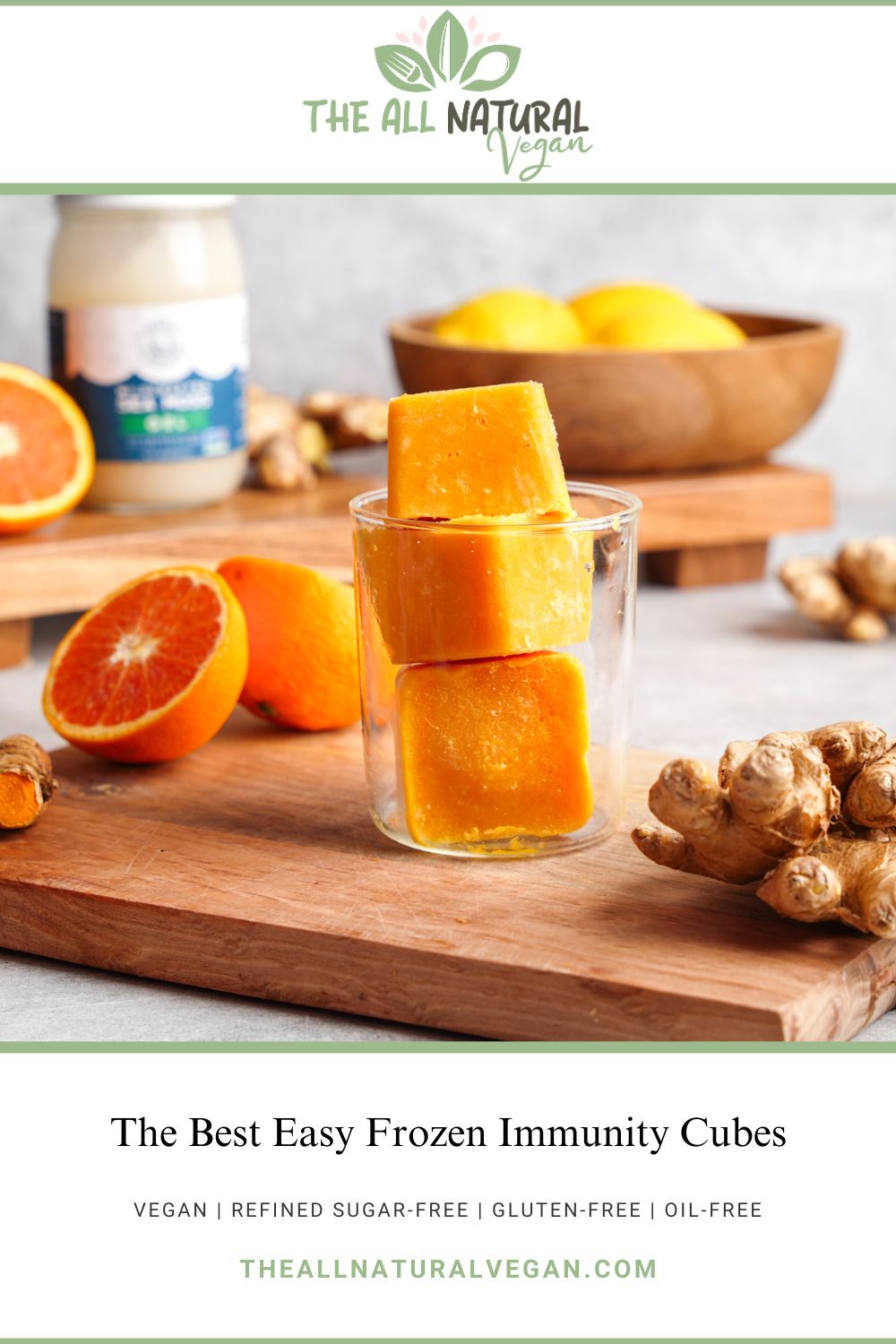 recipe card stating this recipe is vegan, refined sugar free, gluten free, and oil free