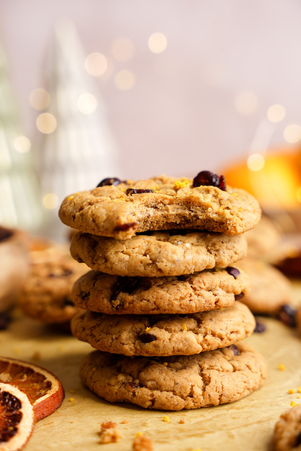 a bite taken out of the top cookie
