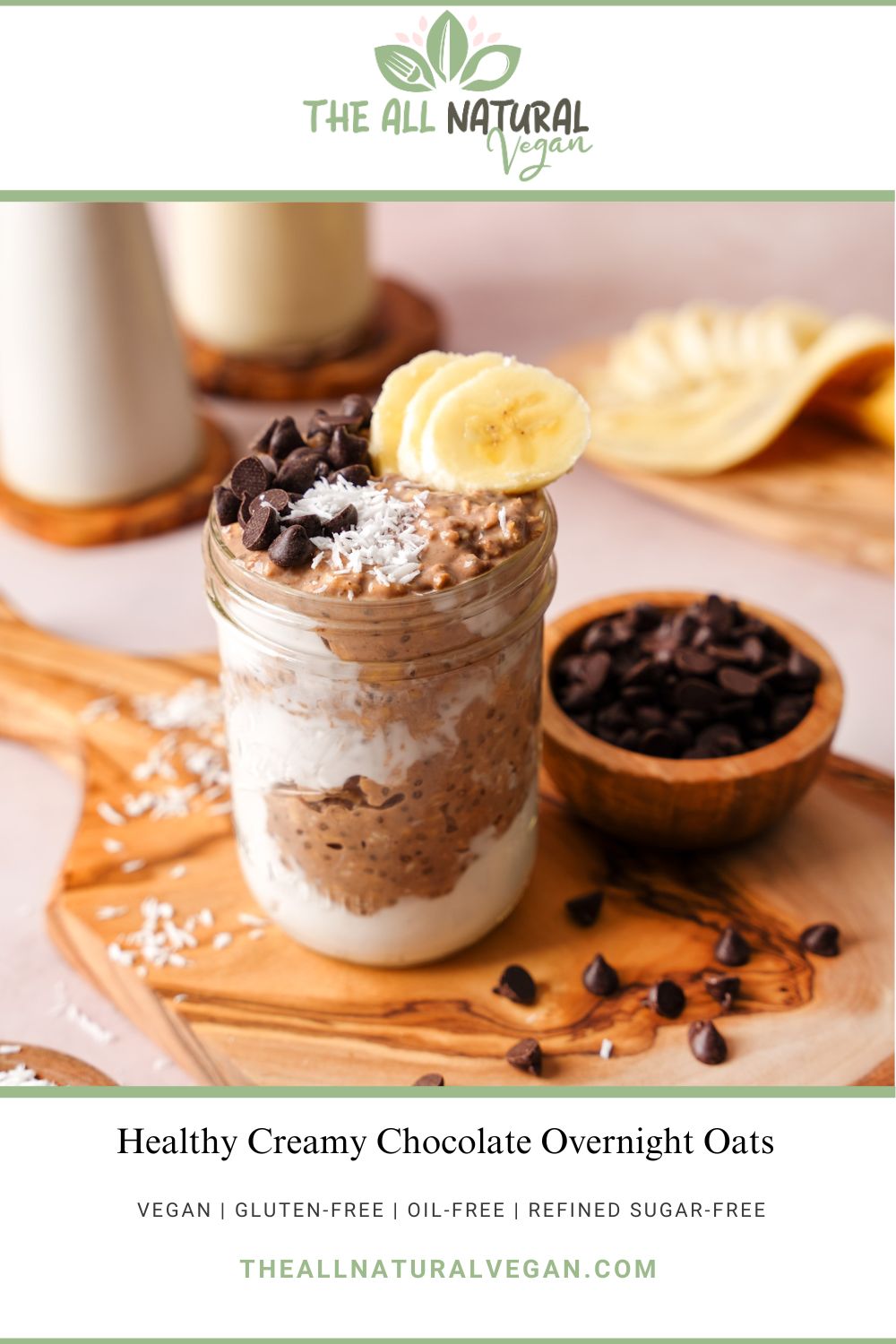 recipe card stating this recipe is vegan, gluten-free, and refined sugar-free