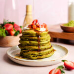 vegan matcha pancakes featured image
